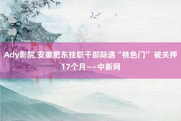 Ady影院 安徽肥东挂职干部际遇“桃色门” 被关押17个月——中新网