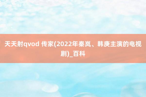 天天射qvod 传家(2022年秦岚、韩庚主演的电视剧)_百科