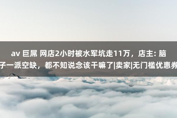 av 巨屌 网店2小时被水军坑走11万，店主: 脑子一派空缺，都不知说念该干嘛了|卖家|无门槛优惠券