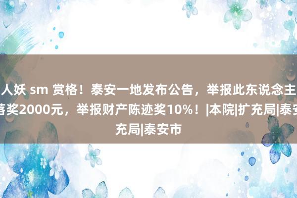 人妖 sm 赏格！泰安一地发布公告，举报此东说念主着落奖2000元，举报财产陈迹奖10%！|本院|扩充局|泰安市