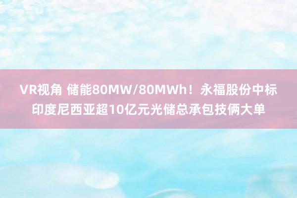 VR视角 储能80MW/80MWh！永福股份中标印度尼西亚超10亿元光储总承包技俩大单