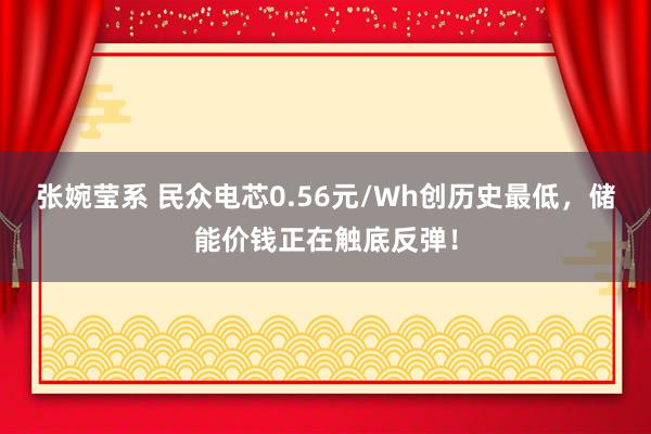 张婉莹系 民众电芯0.56元/Wh创历史最低，储能价钱正在触底反弹！